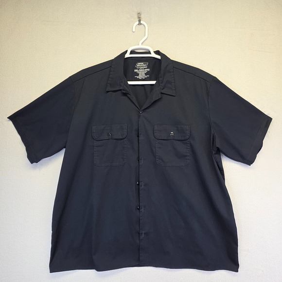 Dickies Shirt Mens 2XL‎ Blue Short Sleeve Button Up Temp Control Workwear Shirt - Picture 2 of 12